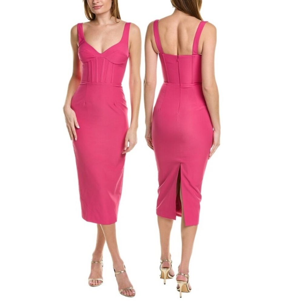 Bardot Corset Hot Pink Sweetheart Neck Sheath Dress